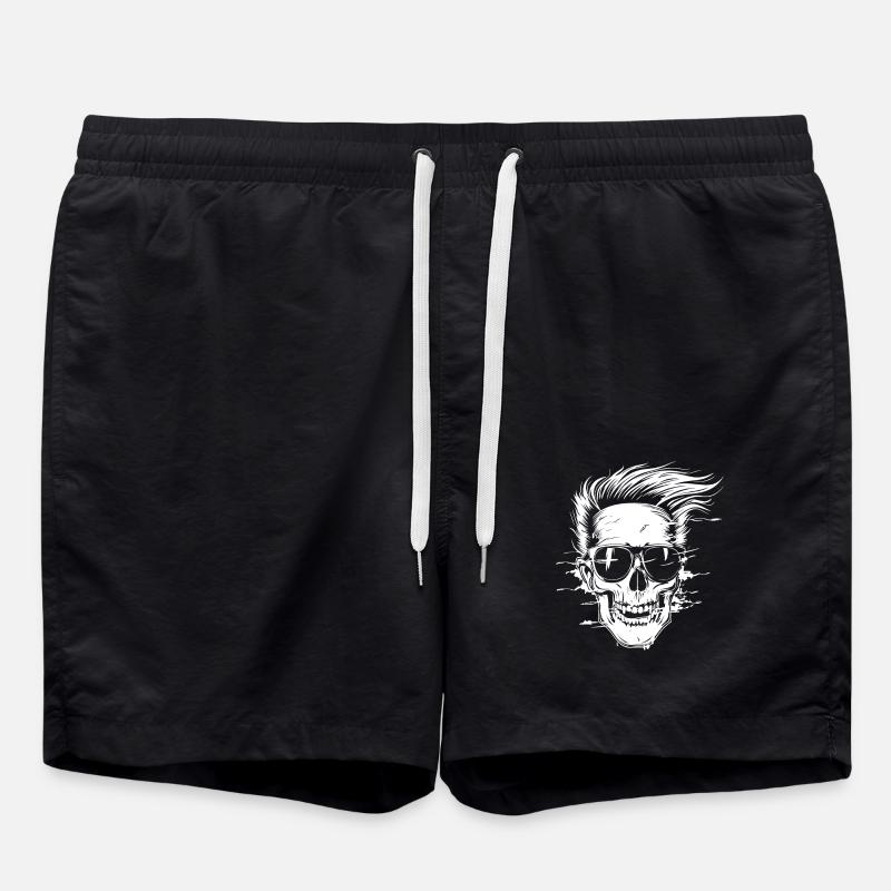 Punker Skull Party - Badeshorts - Schwarz
