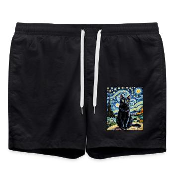 L’élégance féline la nuit L’élégance féline - Short de bain - noir - Devant - AI Model Male 185 light (185cm)
