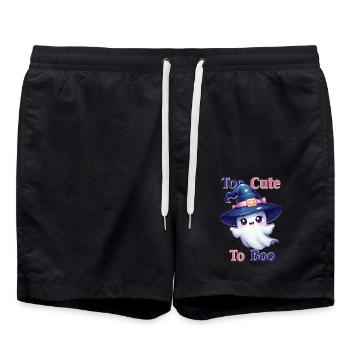 Adorable fantôme au chapeau de sorcière – Trop mignon pour être hué - Short de bain - noir - Devant - AI Model Male 185 light (185cm)