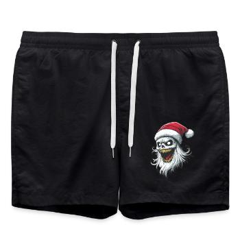 Halloween Geschenk Geist mit Weihnachtsmütze Deko - Badeshorts - Schwarz - Vorne - AI Model Male 185 light (185cm)