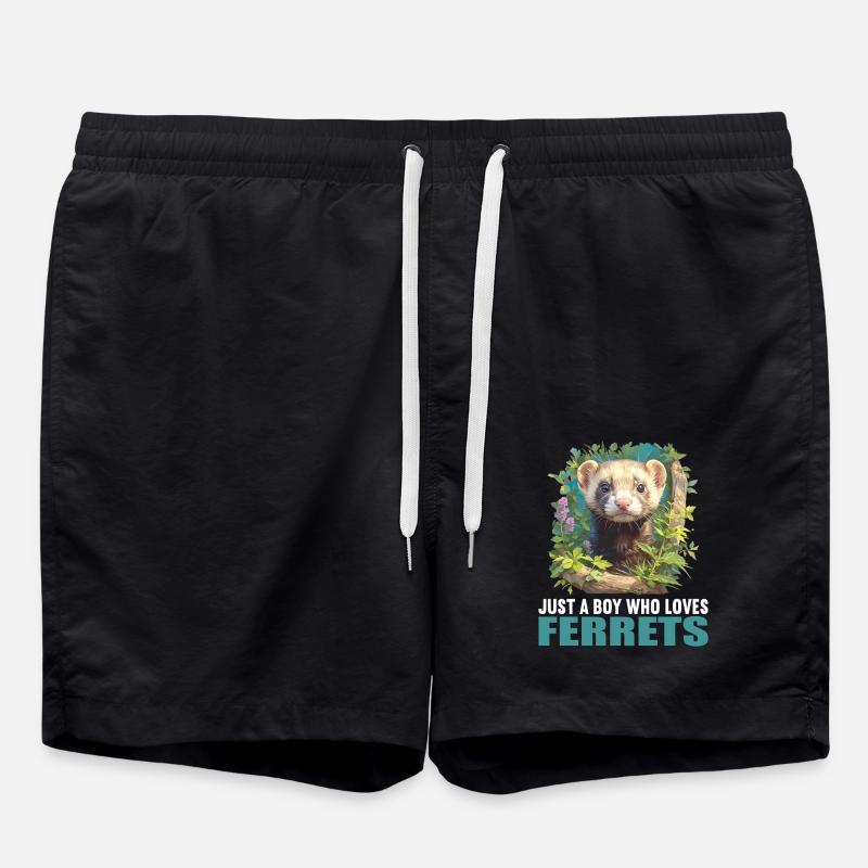 Ferret Frettchen - Swim Trunks - black