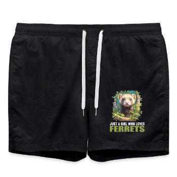 Ferret Frettchen - Badeshorts - Schwarz - Vorne - AI Model Male 185 light (185cm)