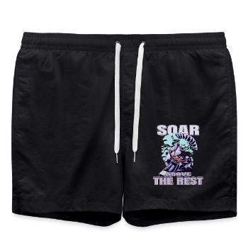 Soar Above the Rest – Paragliding Design - Swim Trunks - black - Front - AI Model Male 185 light (185cm)