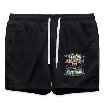 I Love My Wife And Great Dane - Swim Trunks - black - Front - AI Model Male 185 light (185cm)