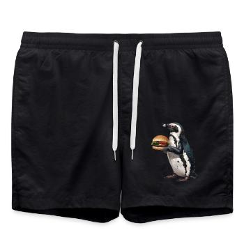 Penguin - Swim Trunks - black - Front - AI Model Male 185 light (185cm)