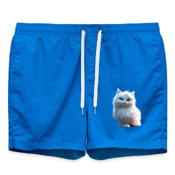Angora Katze Weiße Angorakatze Süße Angora Katzen - Badeshorts - Cobalt blue - Vorne