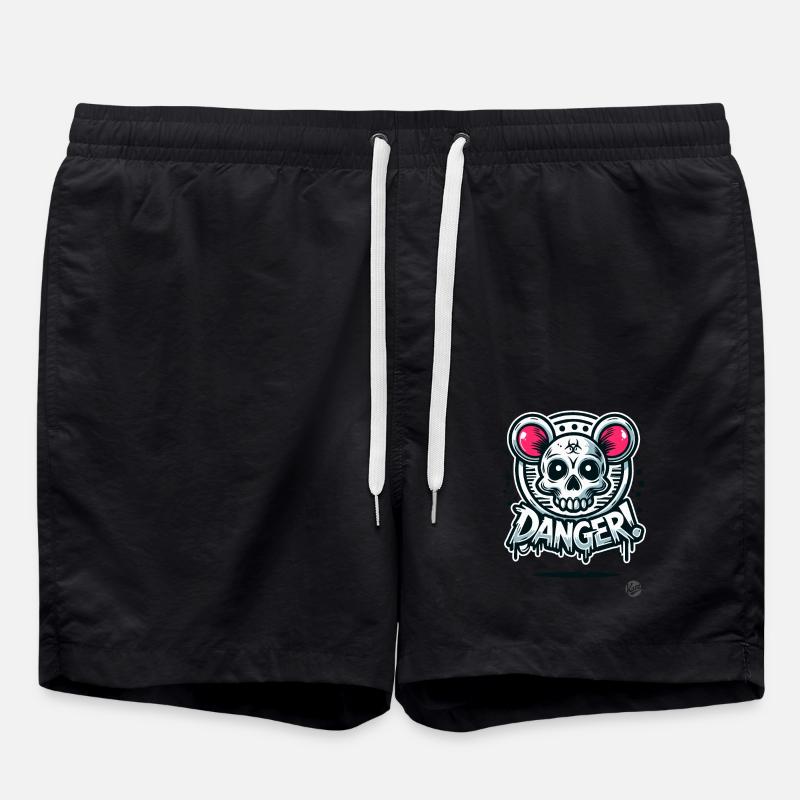 skull rat hamster - Swim Trunks - black