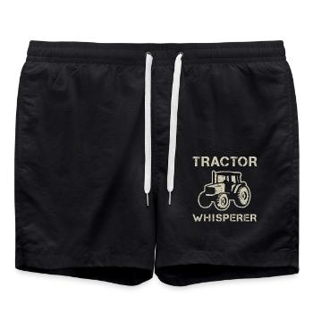 Tractor Tractor Whisperer Farmer Farming - Swim Trunks - black - Front - AI Model Male 185 light (185cm)