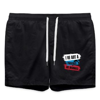 Solitude dans le ciel – Parapente - Short de bain - noir - Devant - AI Model Male 185 light (185cm)
