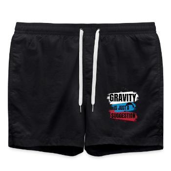 Gravity Is Just a Suggestion – Paragliding - Badeshorts - Schwarz - Vorne - AI Model Male 185 light (185cm)