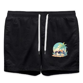 Sea Turtle Meeresschildkröten Meeresschildkröte - Badeshorts - Schwarz - Vorne - AI Model Male 185 light (185cm)