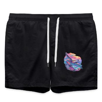 Sea Turtle Meeresschildkröten Meeresschildkröte - Badeshorts - Schwarz - Vorne - AI Model Male 185 light (185cm)