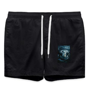 Sea Turtle Meeresschildkröten Meeresschildkröte - Badeshorts - Schwarz - Vorne - AI Model Male 185 light (185cm)