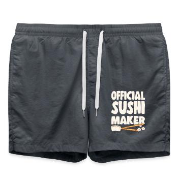 Sushi Lover Official Sushi Maker - Swim Trunks - anthracite - Front - AI Model Male 185 light (185cm)