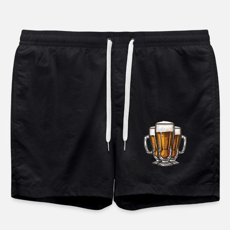 Bier Saufen Drinking - Badeshorts - Schwarz