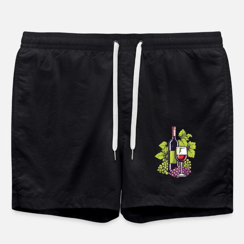 Weinglas WeinTrauben Wein - Badeshorts - Schwarz