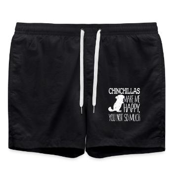 Chinchillas Make Me Happy You Not So Much Love Gif - Swim Trunks - black - Front - AI Model Male 185 light (185cm)