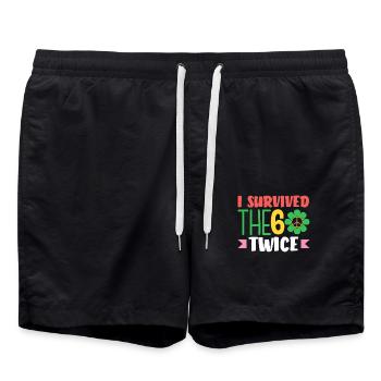 Ich Überlebte Die 60er Zweimal - Badeshorts - Schwarz - Vorne - AI Model Male 185 light (185cm)