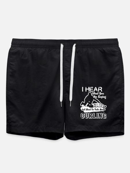 Curling Talk About Curling - Swim Trunks - black