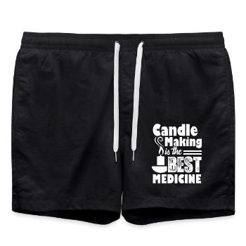 Candle Making Is The Best Medicine - Swim Trunks - black - Front - AI Model Male 185 light (185cm)