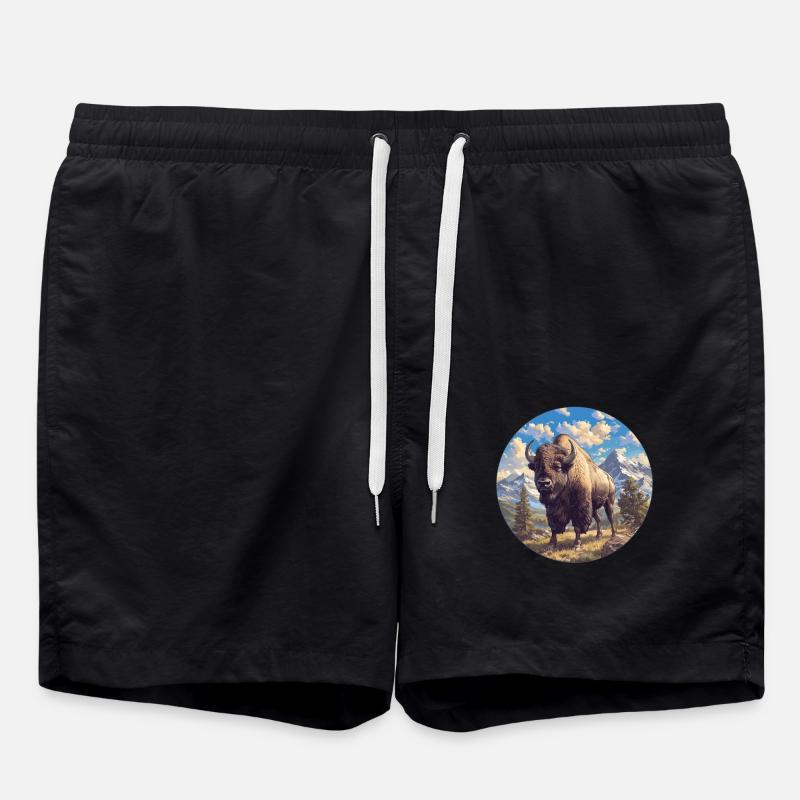 Bisons Bison - Swim Trunks - black