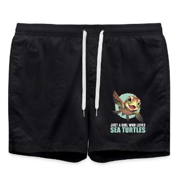 Sea Turtle Meeresschildkröten Meeresschildkröte - Badeshorts - Schwarz - Vorne - AI Model Male 185 light (185cm)