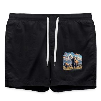 Bisons Bison - Short de bain - noir - Devant - AI Model Male 185 light (185cm)