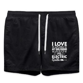 Electric Guitar I Love It - Swim Trunks - black - Front - AI Model Male 185 light (185cm)