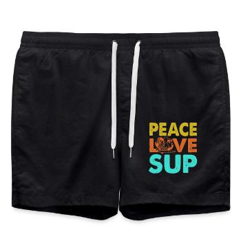 Paddleboarding Peace Love Sup - Swim Trunks - black - Front - AI Model Male 185 light (185cm)