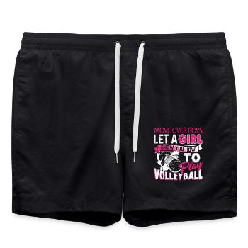 Volleyball Let A Girl Show You How To Play - Swim Trunks - black - Front - AI Model Male 185 light (185cm)