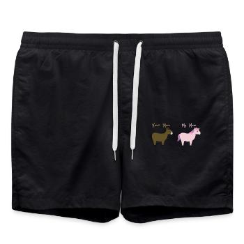 Maman Maman Ta Maman Ma Maman Fête des Mères - Short de bain - noir - Devant - AI Model Male 185 light (185cm)