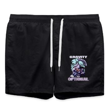 Gravity Is Optional – Paragliding Freedom - Badeshorts - Schwarz - Vorne - AI Model Male 185 light (185cm)