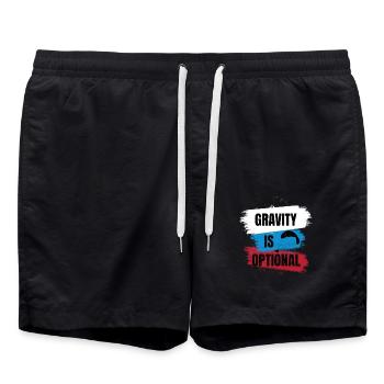 Gravity Is Optional – Paragliding Freedom - Badeshorts - Schwarz - Vorne - AI Model Male 185 light (185cm)