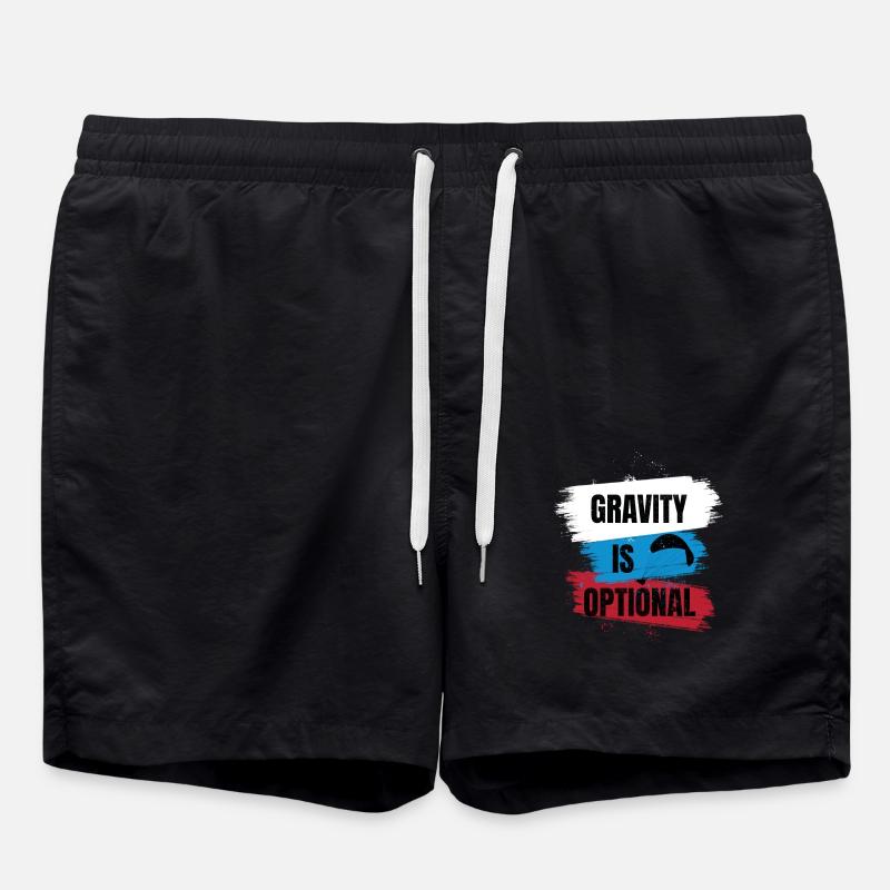 Gravity Is Optional – Paragliding Freedom - Swim Trunks - black