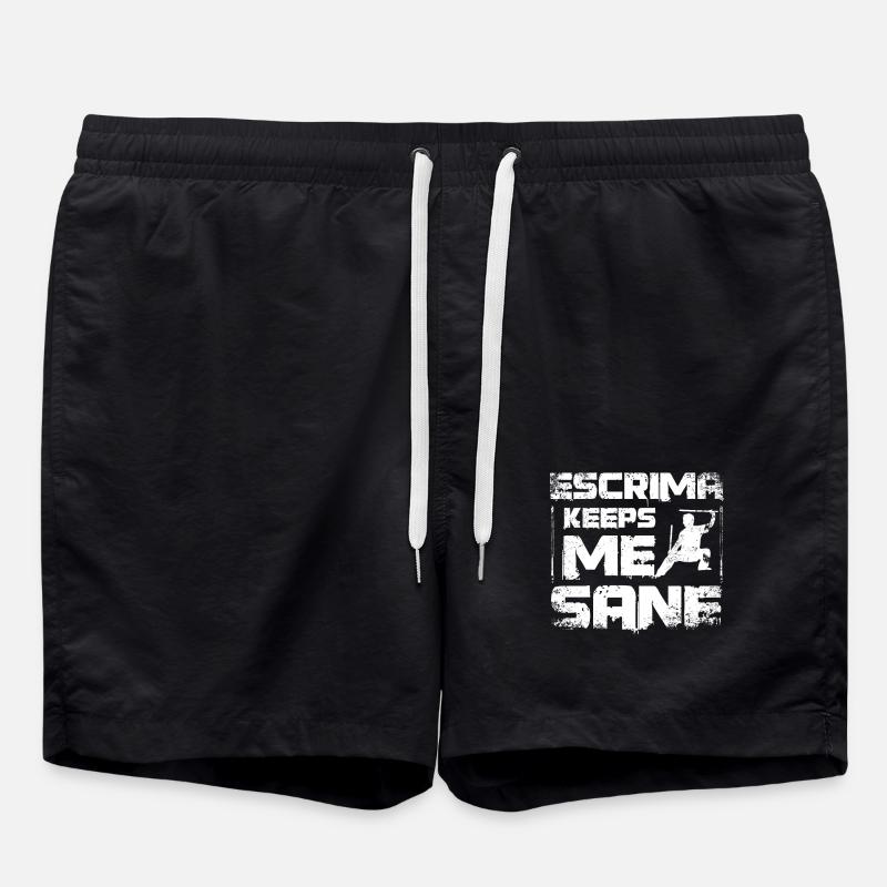 Escrima keeps me sane - Swim Trunks - black