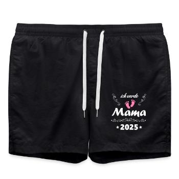 Ich werde Mama 2025 werdende Mutter Schwanger 2025 - Badeshorts - Schwarz - Vorne - AI Model Male 185 light (185cm)