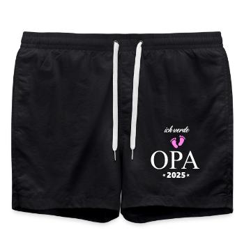 Ich werde Opa 2025 werdender Opa in 2025 Schwanger - Badeshorts - Schwarz - Vorne - AI Model Male 185 light (185cm)