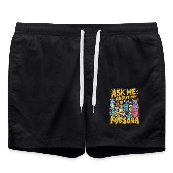 Ask me about my fursona - Swim Trunks - black - Front - AI Model Male 185 light (185cm)