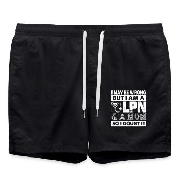 LPN Nurse LPN Nurse Mom - Swim Trunks - black - Front - AI Model Male 185 light (185cm)