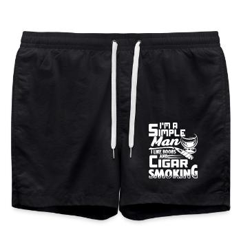 Cigar Smoking I Like Cigar Smoking - Swim Trunks - black - Front - AI Model Male 185 light (185cm)