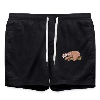 Slothy Five More Minutes Please Sloth - Swim Trunks - black - Front - AI Model Male 185 light (185cm)