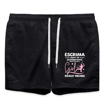 Frappe comme une fille Escrima - Short de bain - noir - Devant - AI Model Male 185 light (185cm)