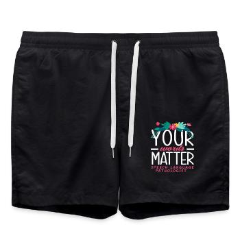Deine Worte Zählen Sprachtherapeut - Badeshorts - Schwarz - Vorne - AI Model Male 185 light (185cm)
