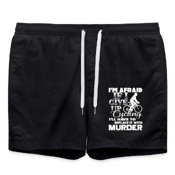 Cycling I'm Afraid If I Give Up Cycling - Swim Trunks - black - Front - AI Model Male 185 light (185cm)