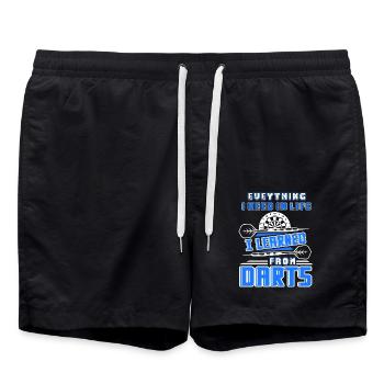 Darts I Learned From Darts - Swim Trunks - black - Front - AI Model Male 185 light (185cm)