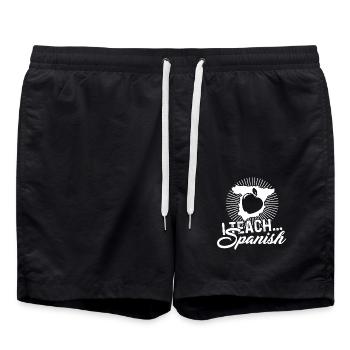 Spanish Teacher I Teach Spanish - Swim Trunks - black - Front - AI Model Male 185 light (185cm)
