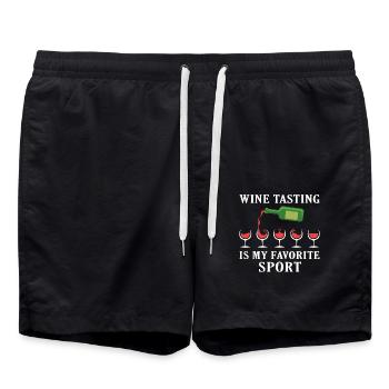 Wine Tasting Is My Favorite Wine - Swim Trunks - black - Front - AI Model Male 185 light (185cm)