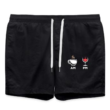 Cocktail AM PM Wine Drinker Wine - Swim Trunks - black - Front - AI Model Male 185 light (185cm)