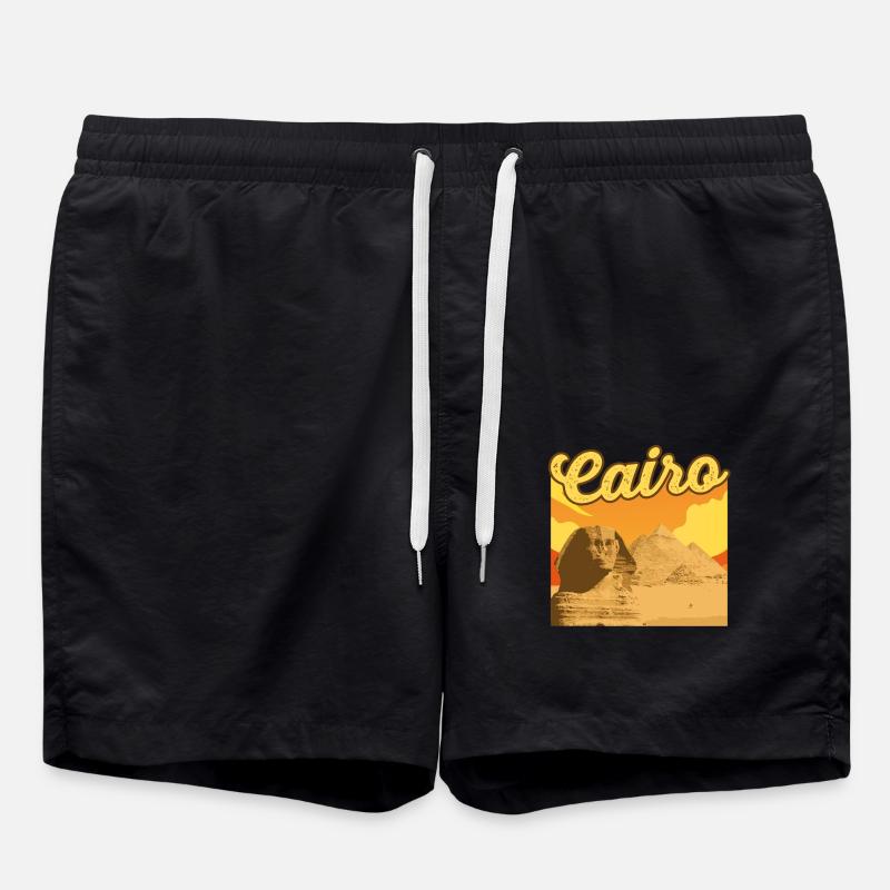 Hieroglyphs Cairo Egyptian Mythology - Swim Trunks - black