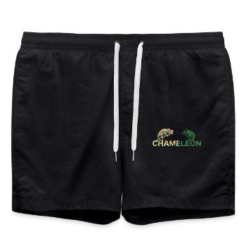 Buntes Chamäleon Colorful Chameleon - Swim Trunks - black - Front - AI Model Male 185 light (185cm)